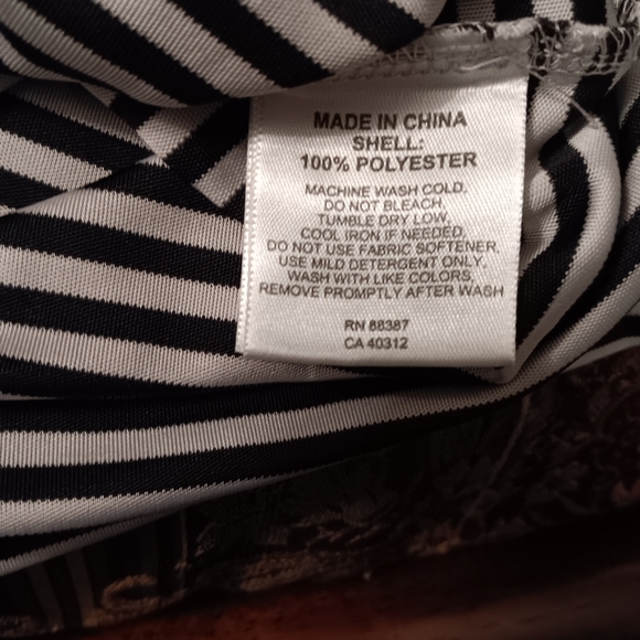 2012?? Ashworth Navy Blue White Stripe Polo Golf Shirt Preowned Men's Size Large - Picture 7 of 8